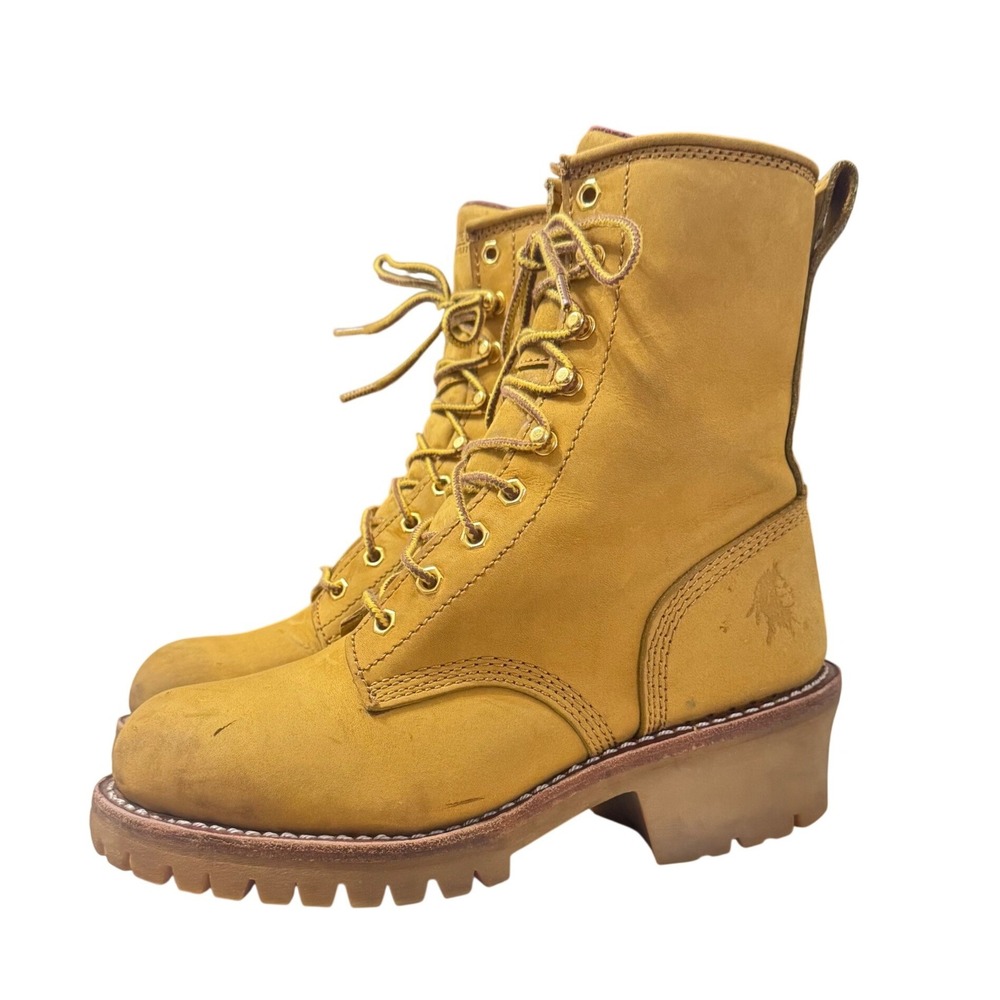 Chippewa 73040 Steel Toe Logger Boots Mens 7W Tan Insulated Vibram